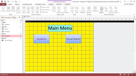 Creating A Menu Gui In Access 2013 Youtube