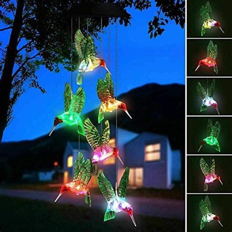 Amazon Hummingbird Solar Light Epicgadget Solar Bird Wind Chime