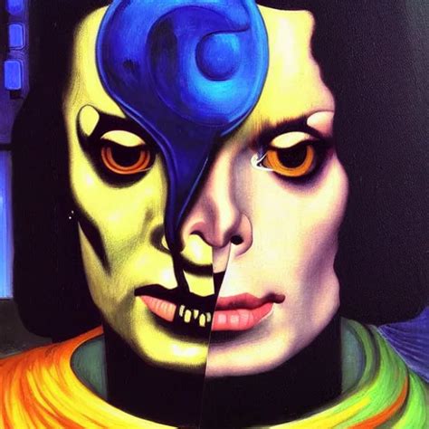 A Beautiful Painting Cyberpunk Robot Michael Jackson Stable Diffusion