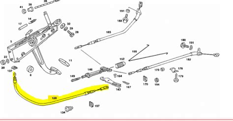 W123 Parking Brake Front Brake Cable Mercedespartz