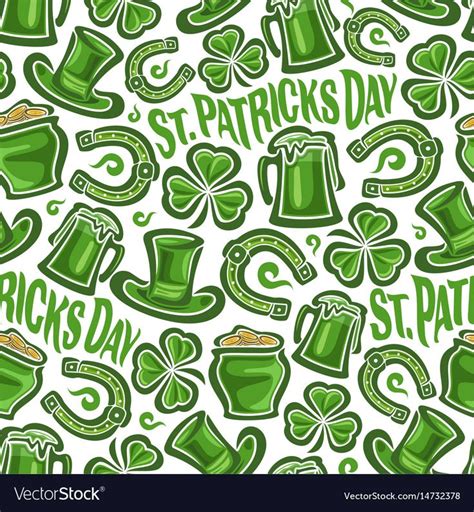 Seamless Pattern For St Patricks Day Vector Image On Vectorstock