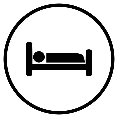 S Mbolo De Cama Icono Plano En C Rculo Para La Cabina Del Hotel O