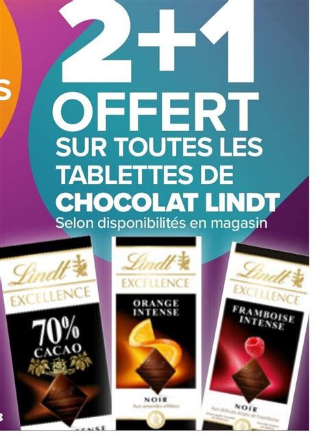 Promo Tablettes De Chocolat Lindt Chez Carrefour Market