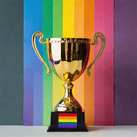 Premium Ai Image Gold Trophy With Background Flag Lgbt