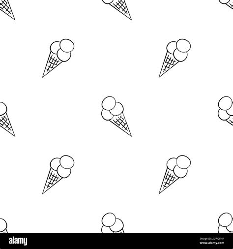 Ice Cream Eskimo Waffle Cone Seamless Pattern In Doodle And Cartoon