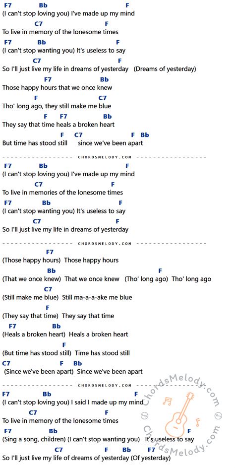 คอร์ดเพลง I Cant Stop Loving You Ray Charles