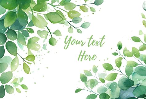 Premium Vector Vector Watercolor Green Leaves Border Background