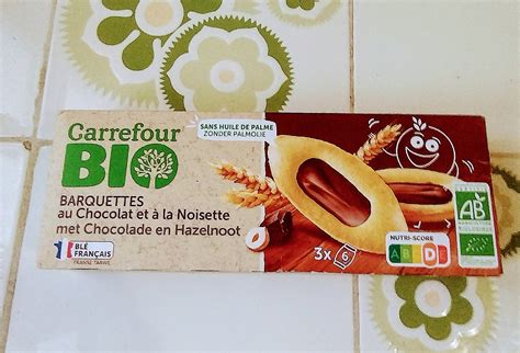 Biscuits Barquettes Chocolat Noisette Carrefour Bio Le Paquet De G