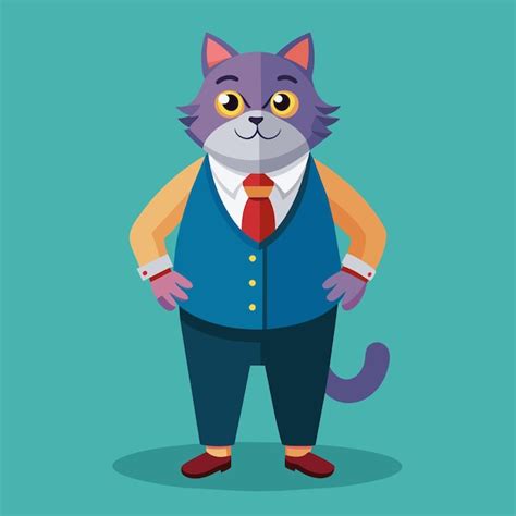 Un Gato De Dibujos Animados Con Un Traje Y Una Corbata Que Dice Gato