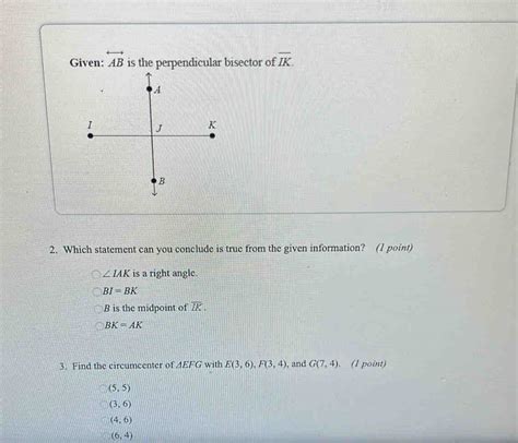 Solved Given Overleftrightarrow AB Is The Perpendicular Bisector Of