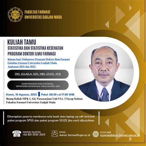 Kuliah Tamu Statistika Dan Statistika Kesehatan Program Studi Doktor