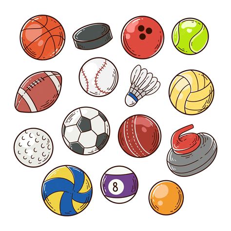 Conjunto De Colección De Vectores De Pelotas Deportivas Ilustraciones