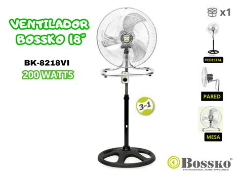 Ripley VENTILADOR BOSSKO 3 ASPAS DE 18 200 WATTS BK 8218VI PLATEADO