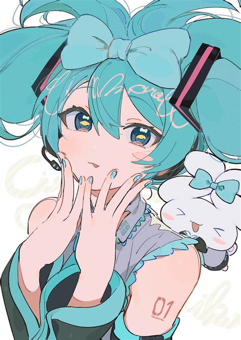 Hatsune Miku Cinnamoroll And Cinnamiku Vocaloid And 1 More Drawn By