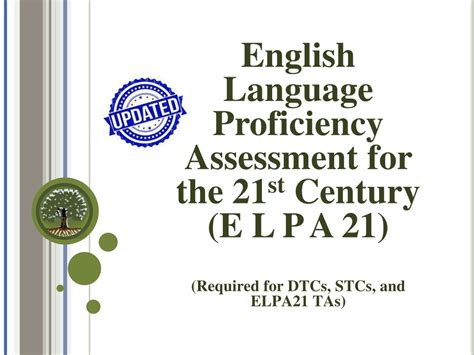 Ppt English Language Proficiency Assessment For The 21 St Century E L P A 21 Powerpoint