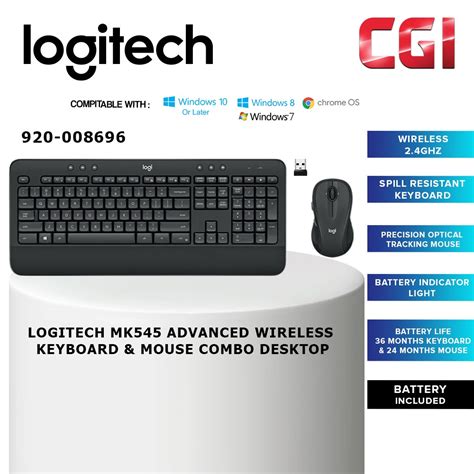 Logitech Mk545 Advanced Wireless Keyboard And Mouse Combo Desktop 920 008696 Shopee Malaysia