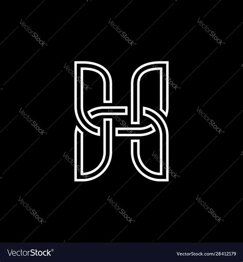 Initial Letter H Logo Template With Heraldic Line Vector Image