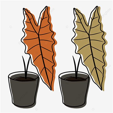 Aesthetic Plants Clipart Vector Aesthetic Earth Tone Line Art Leaf