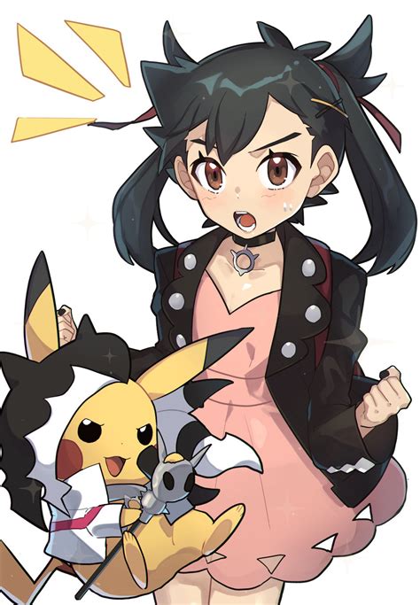 Marnie Ash Ketchum And Piers Pokemon And 2 More Drawn By Ounegi