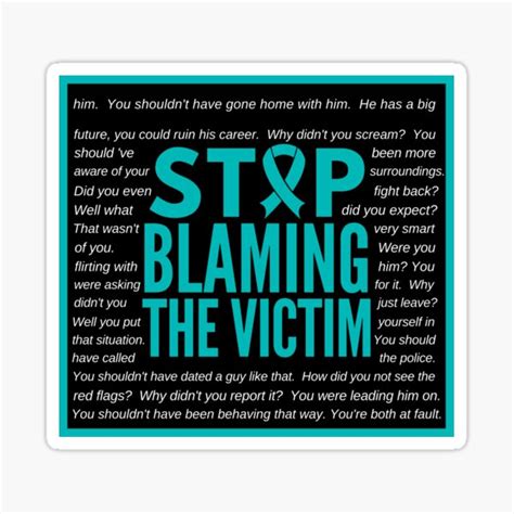 Stop Victim Blaming Sticker For Sale By Madamright Redbubble