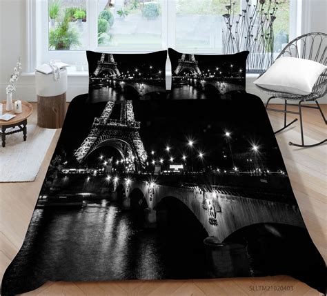 Wenjialing Fashionable 3d Eiffel Tower Printing Duvet Cover Set Highend