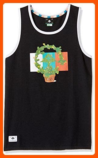 Lrg Mens Core Branded Logo Graphic Tank Top L Cactus Black Mens