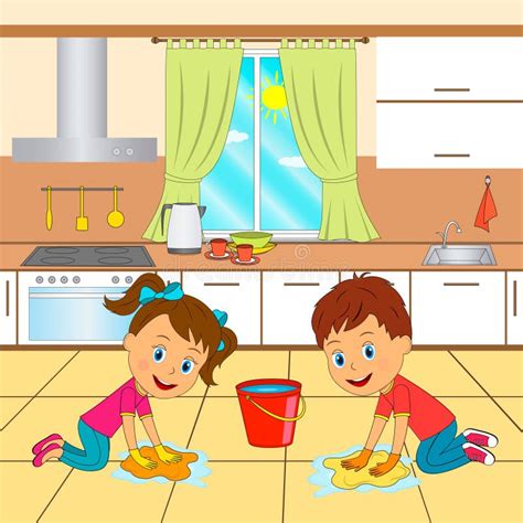 Cleaning Kitchen Clipart