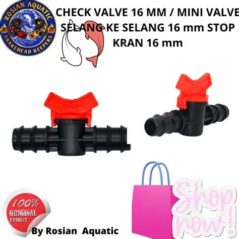 Jual Check Valve Mm Mini Valve Selang Ke Selang Mm Stop Kran