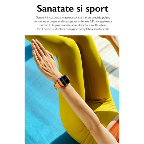 Ceas Smartwatch Barbati TechONE V9 Pro Plus 2 1 Inch AMOLED Apel