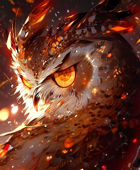 Premium Ai Image Fire Owl