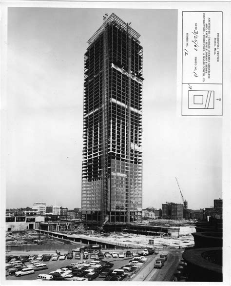 The 52 Story Prudential Center Tower Under Construction In Bostons