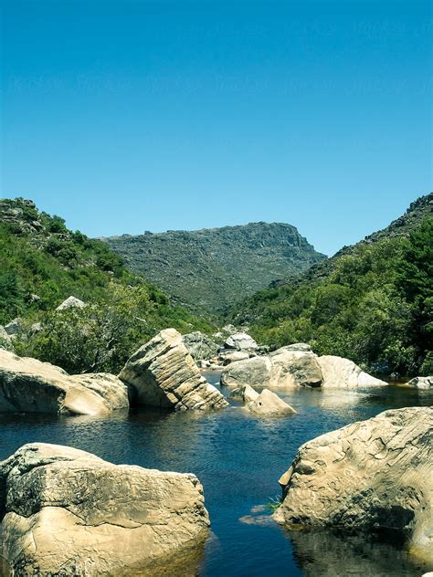 View Of Bain S Kloof Pass Or Gorge Near Capetown South Africa With