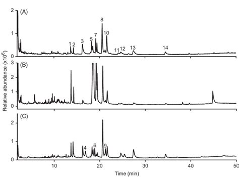 Total Ion Chromatogram Tic Of The Non Polar Fractions Of The Analyzed