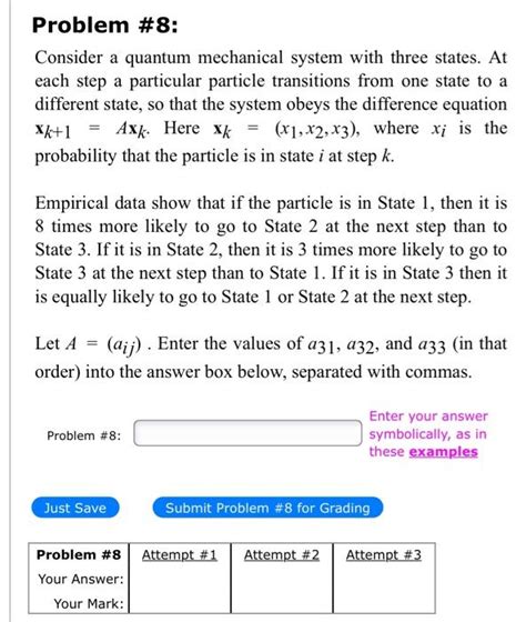 Solved Consider A Quantum Mechanical System With Three Chegg