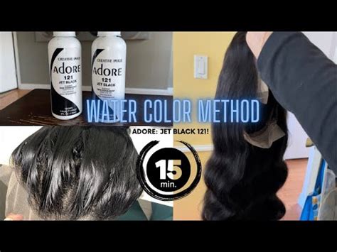 How To Dye Hd Lace Wig Jet Black Using Adore Dye In Mins Water