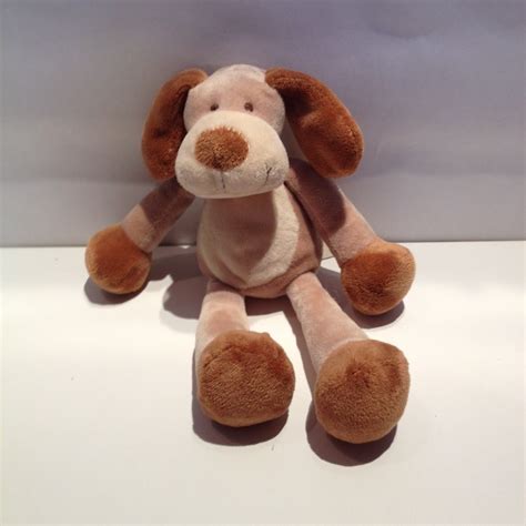 Doudou Chien Marron Et Beige Petit Mod Le Nicotoy Doudou