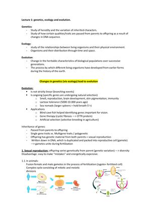 Genetics Ecology And Evolution Genetics Ecology And Evolution