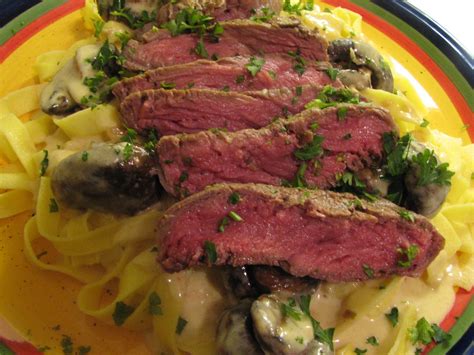 Beef Tenderloin Over Mushroom Alfredo Tagliatelle Llcskitc Flickr