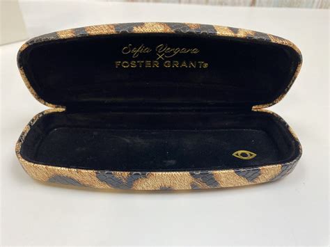 Sofia Vergara Foster Grant Eyeglasses Hard Case Leopard Print Brown Gold New Ebay