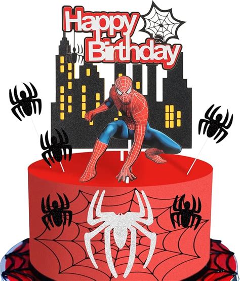 Spiderman Happy Birthday Cake Toppers Spiderman Cake Toppers