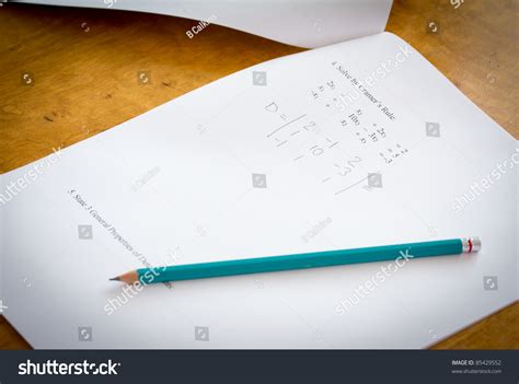 Open Math Test On Desk Stock Photo 85429552 Shutterstock