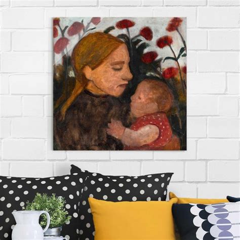 Paula Modersohn Becker Junge Frau Mit Kind Glasbild Als Quadrat