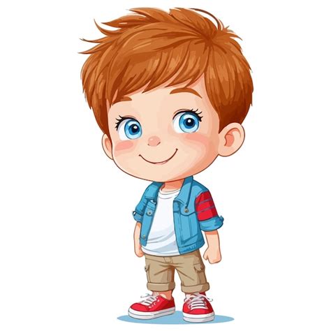 Archivo De Vector De Personaje De Dibujos Animados De Chico Lindo