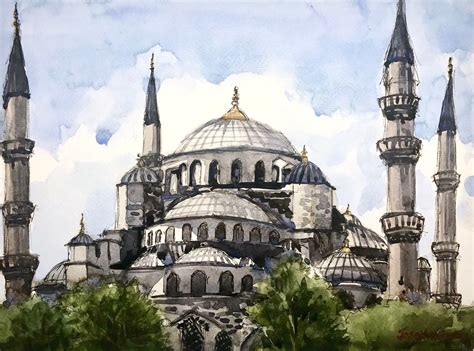 Blue Mosque Istanbul Watercolor Painting From My Etsy Shop Blue