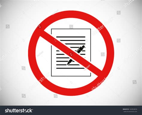 No Writing Stock Vector Illustration 162854816 Shutterstock