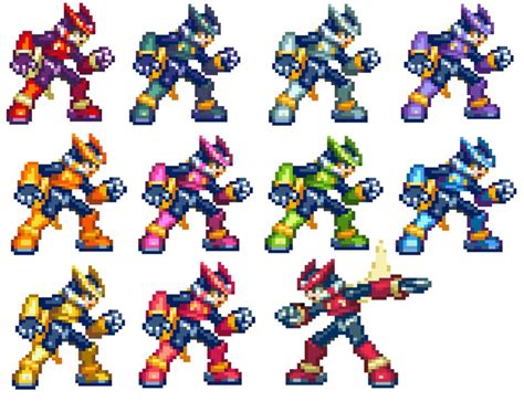 Zero All Forms And Omega Mega Man Pixel Art Games Anime