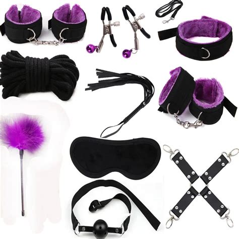 10pcs Fetish BDSM Sex Bondage Restraint Kit Games Erotic Accessories