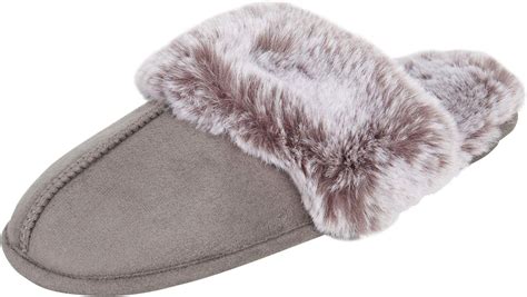 Jessica Simpson Womens Comfy Faux Fur House Slipper Scuff