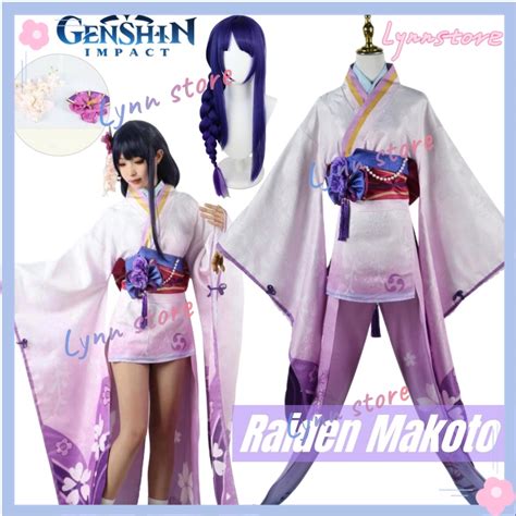 Game Genshin Impact Beelzebul Cosplay Costume Raiden Ei Raiden Makoto