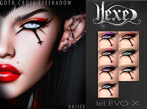 Second Life Marketplace Hexed Goth Cross Eyeshadow Bom Evox Demo